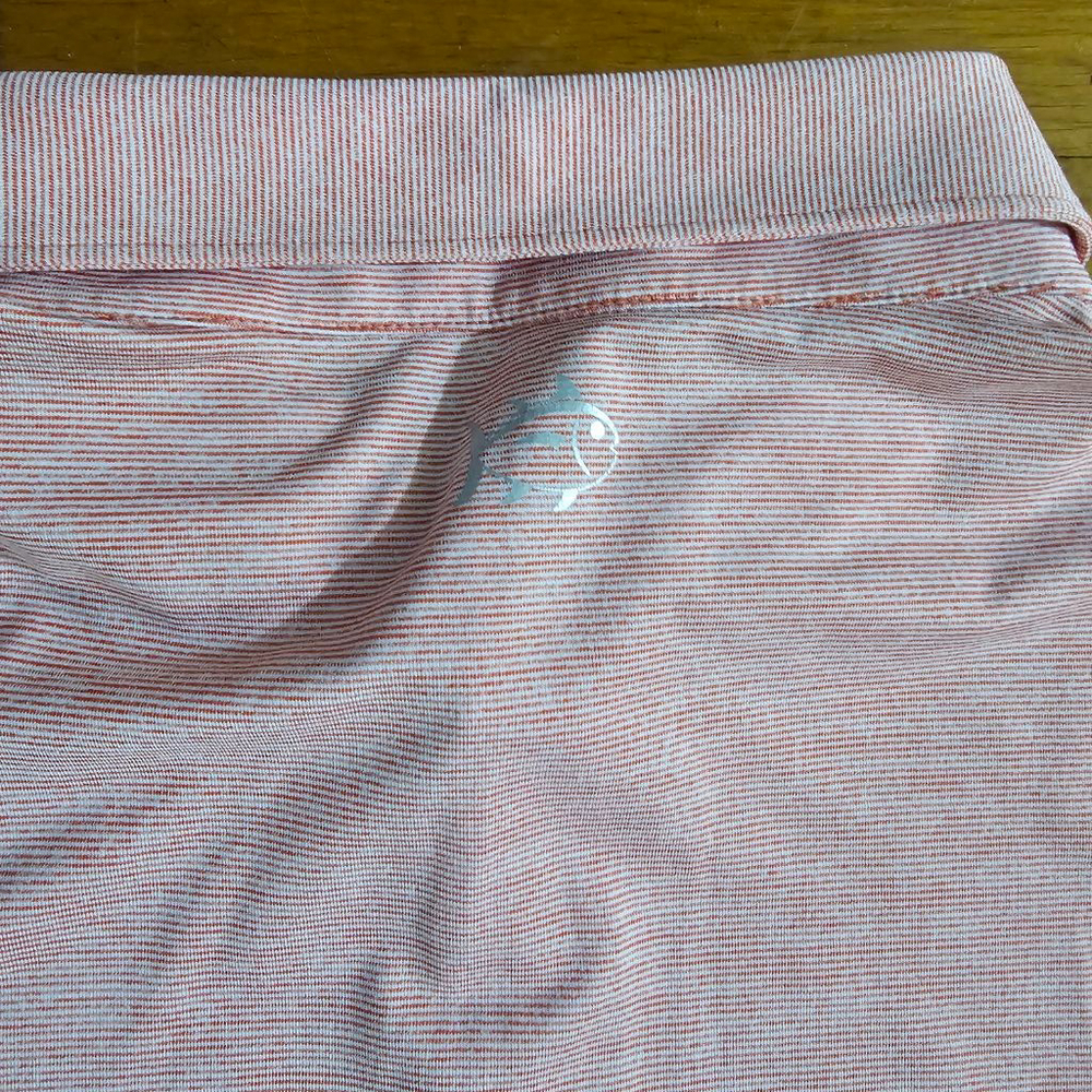 Southern Tide Orange White Stripe Polo Shirt XL - Picture 6 of 11